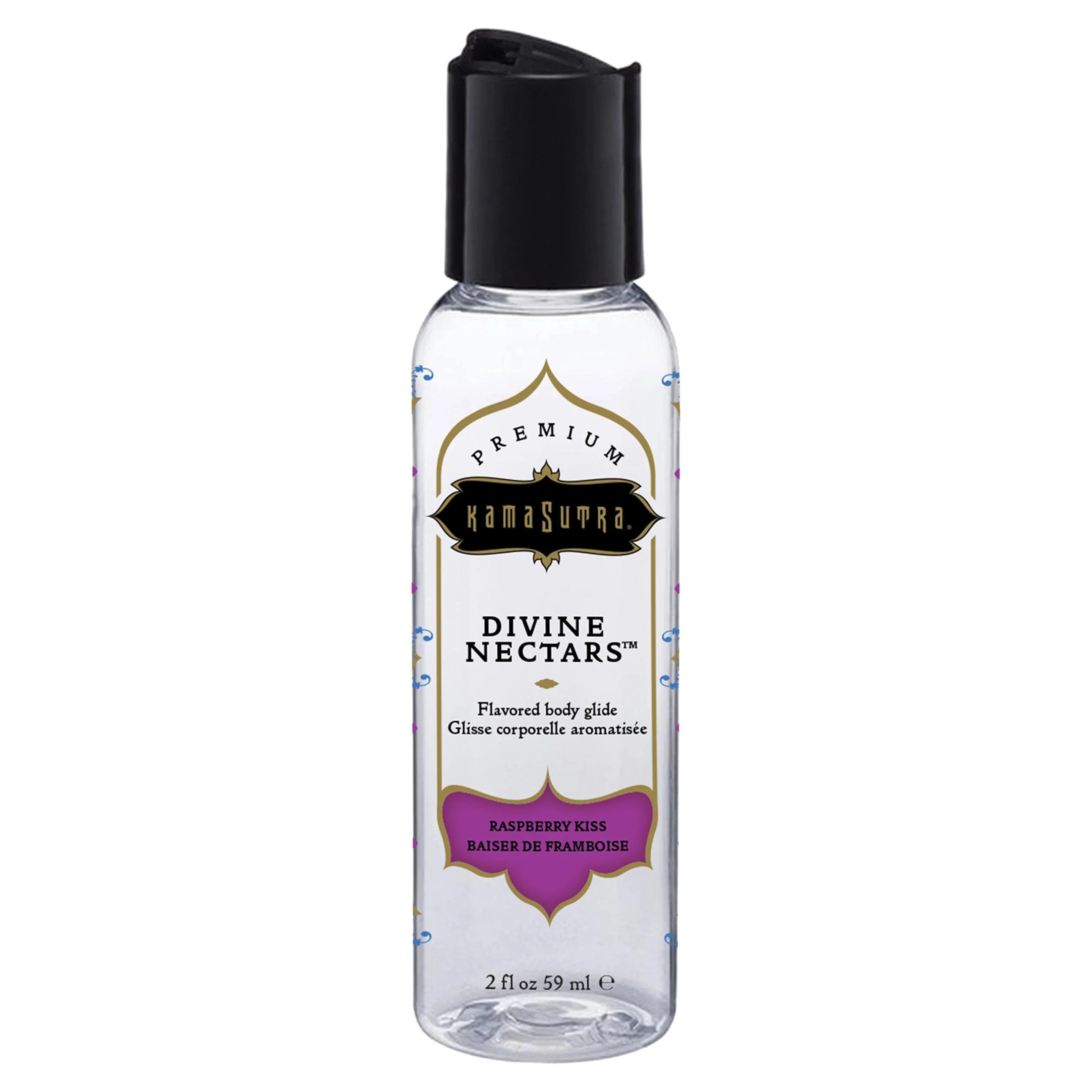 Kama Sutra Divine Nectars Water Based Flavored Body Glide Lubricant Raspberry Kiss - Romantic Blessings