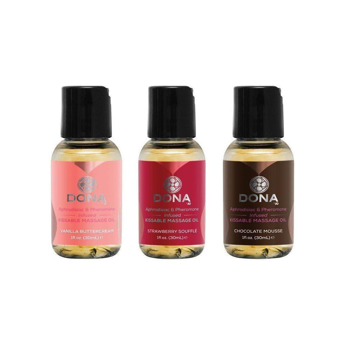 Dona Let Me Kiss You Pheromone Infused Kissable Massage Oil 3 Pc Gift Set 1 Oz - Romantic Blessings