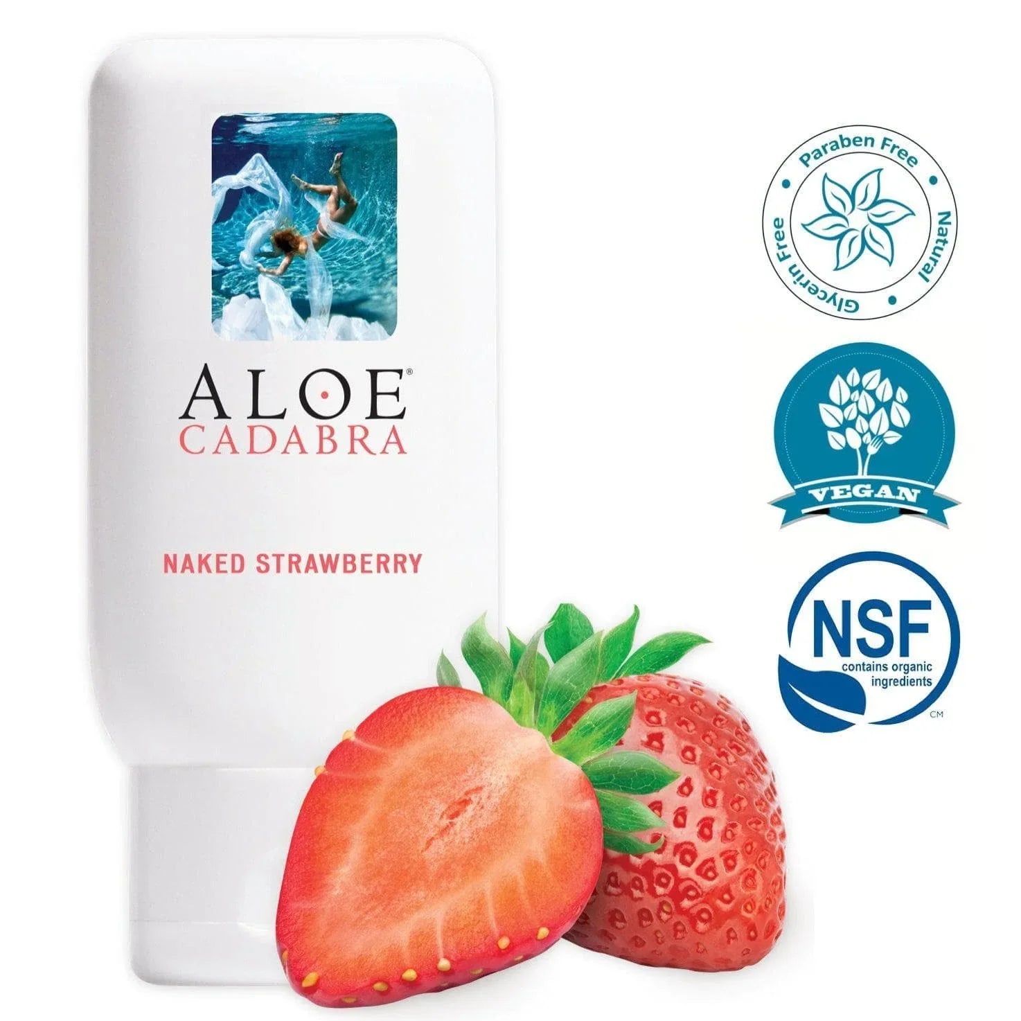 Aloe Cadabra Organic 2-in-1 Personal Lubricant & Vaginal Moisturizer Naked Strawberry 2.5 oz - Romantic Blessings