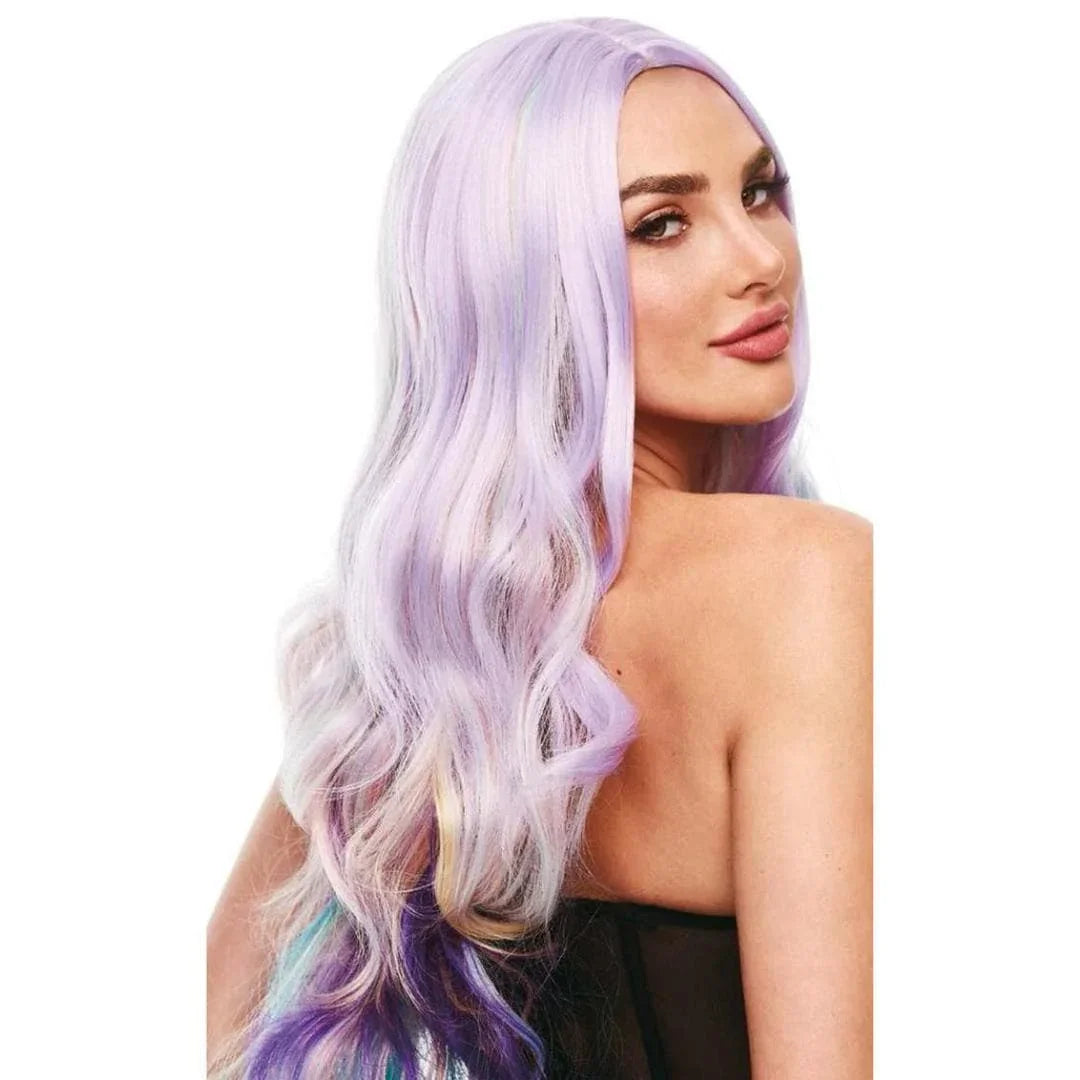 Pleasure Wigs Ella Long Layers and Gentle Curls Wig Pastel Rainbow - Romantic Blessings