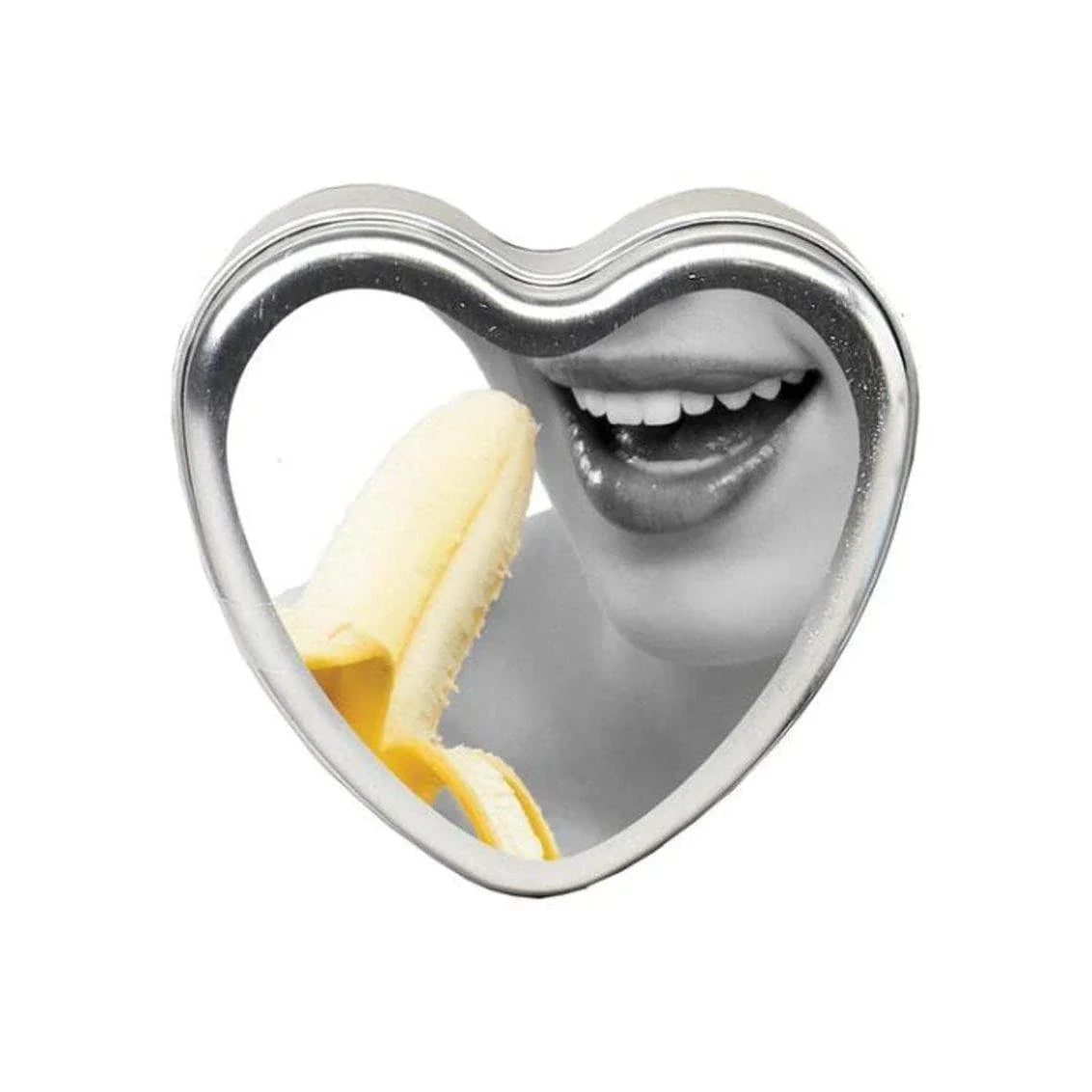 Earthly Body Heart-Shaped Hemp Seed Edible Massage Candle Banana 4 Oz - Romantic Blessings