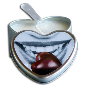 Earthly Body Heart-Shaped Hemp Seed Edible Massage Candle Chocolate 4 Oz - Romantic Blessings