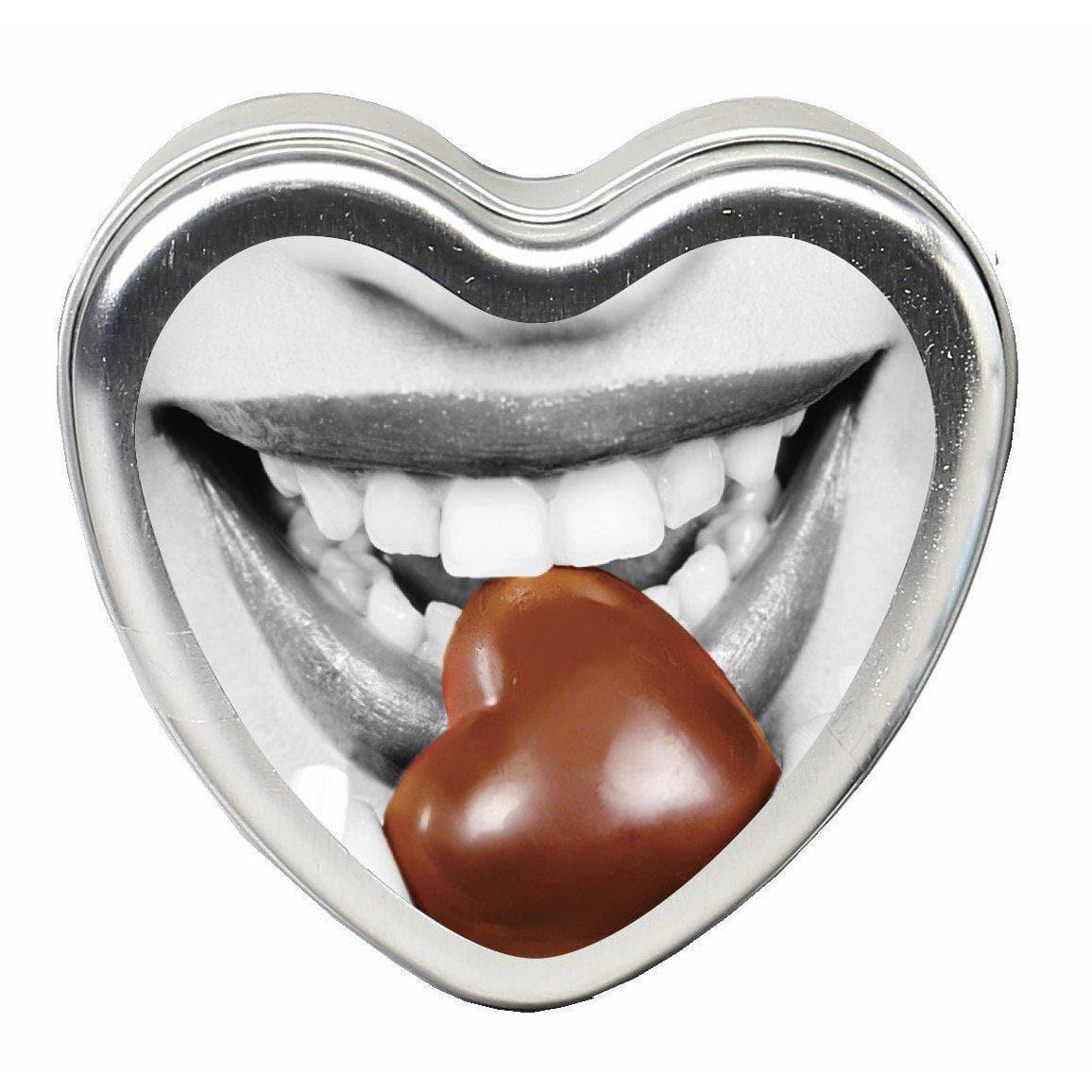 Earthly Body Heart-Shaped Hemp Seed Edible Massage Candle Chocolate 4 Oz - Romantic Blessings