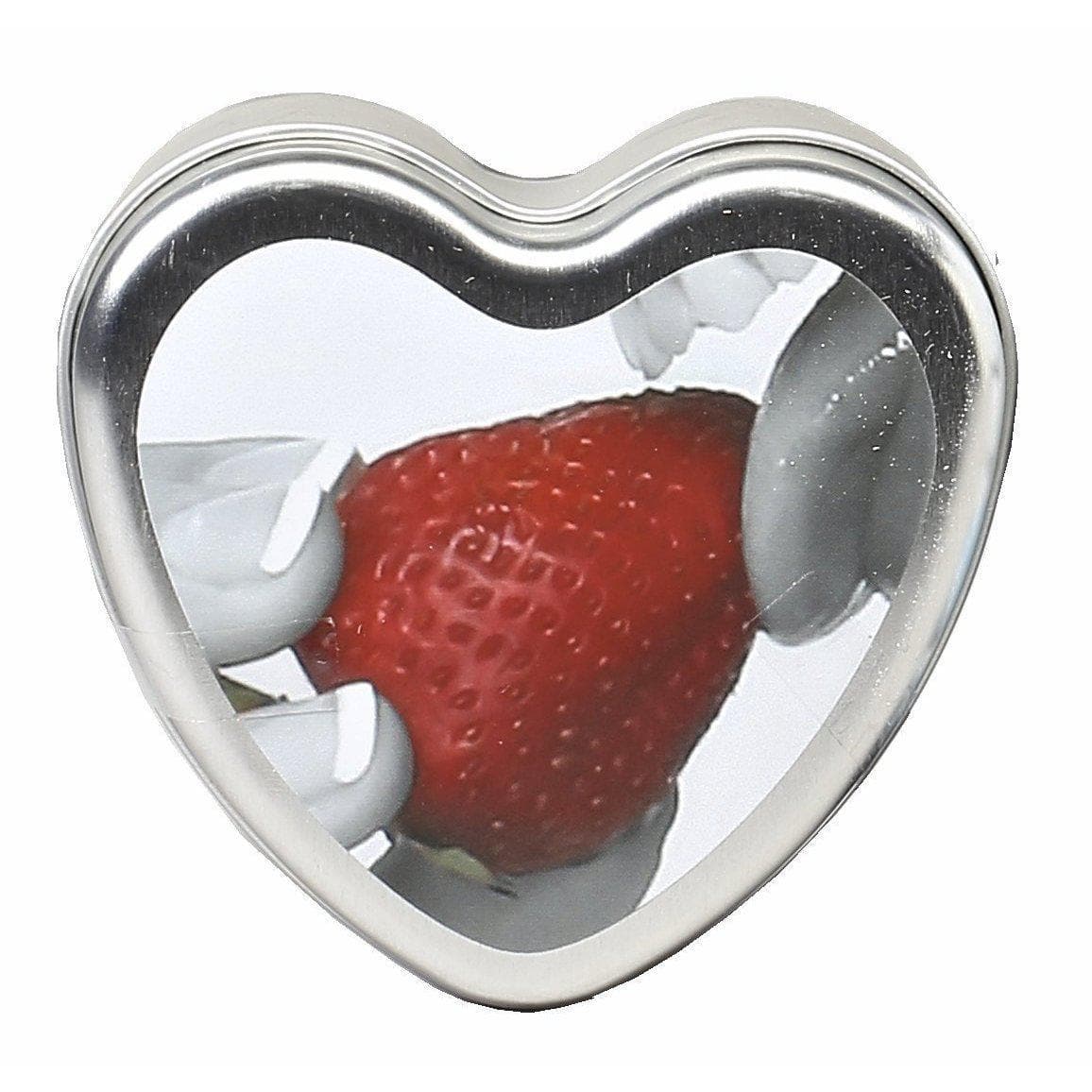 Earthly Body Heart-Shaped Hemp Seed Edible Massage Candle Strawberry 4 Oz - Romantic Blessings