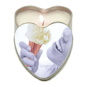 Earthly Body Heart-Shaped Hemp Seed Edible Massage Candle Vanilla 4 Oz - Romantic Blessings