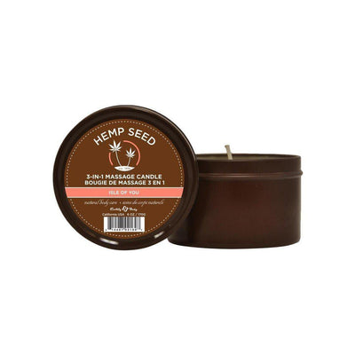 Earthly Body Hemp Seed 3 In 1 Massage Candle - Isle of You 6 Oz - Romantic Blessings