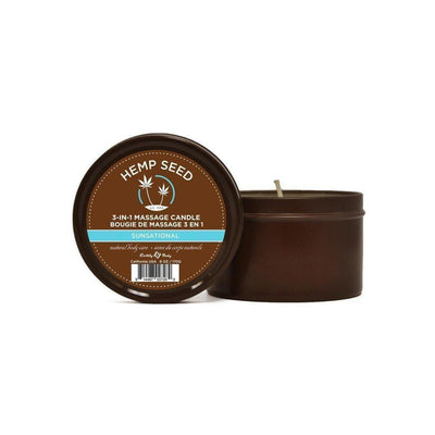 Earthly Body Hemp Seed 3 In 1 Massage Candle - Sunsational 6 Oz - Romantic Blessings