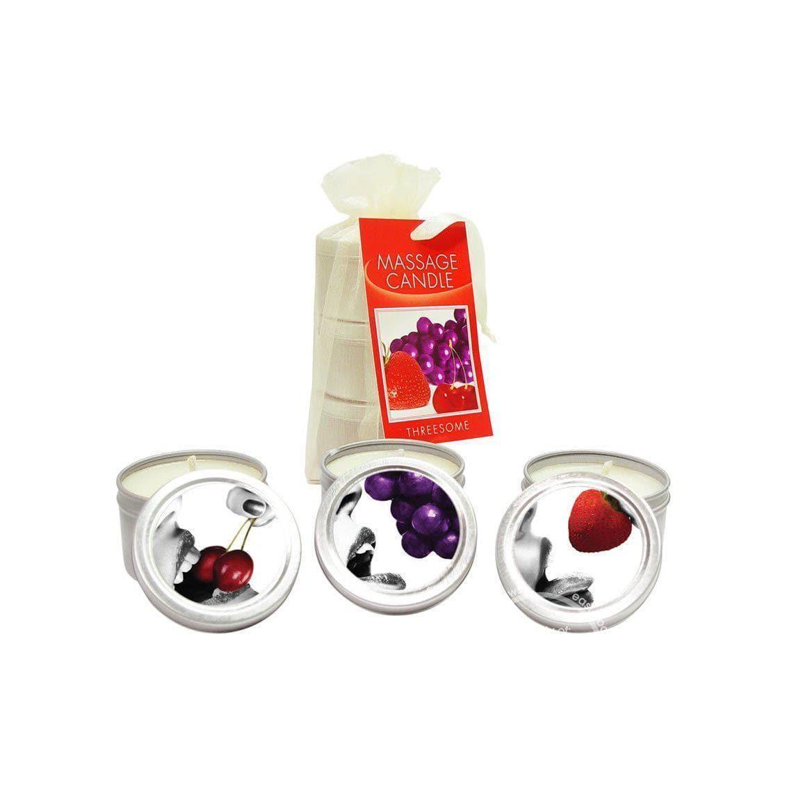 Earthly Body Hemp Seed Edible Massage Candle 3 Pc Set 2 Oz - Romantic Blessings