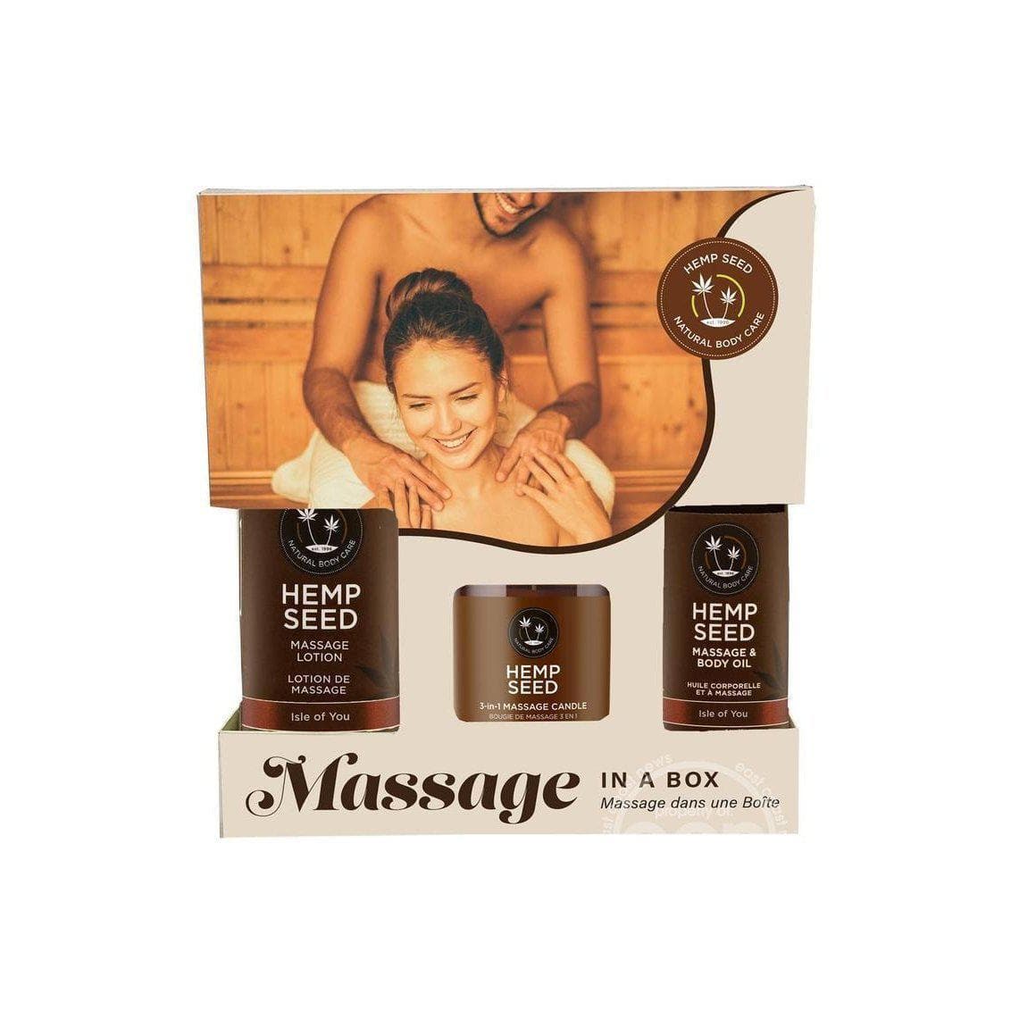 Earthly Body Hemp Seed Massage In A Box Gift Set - Isle Of You (set of 3) - Romantic Blessings