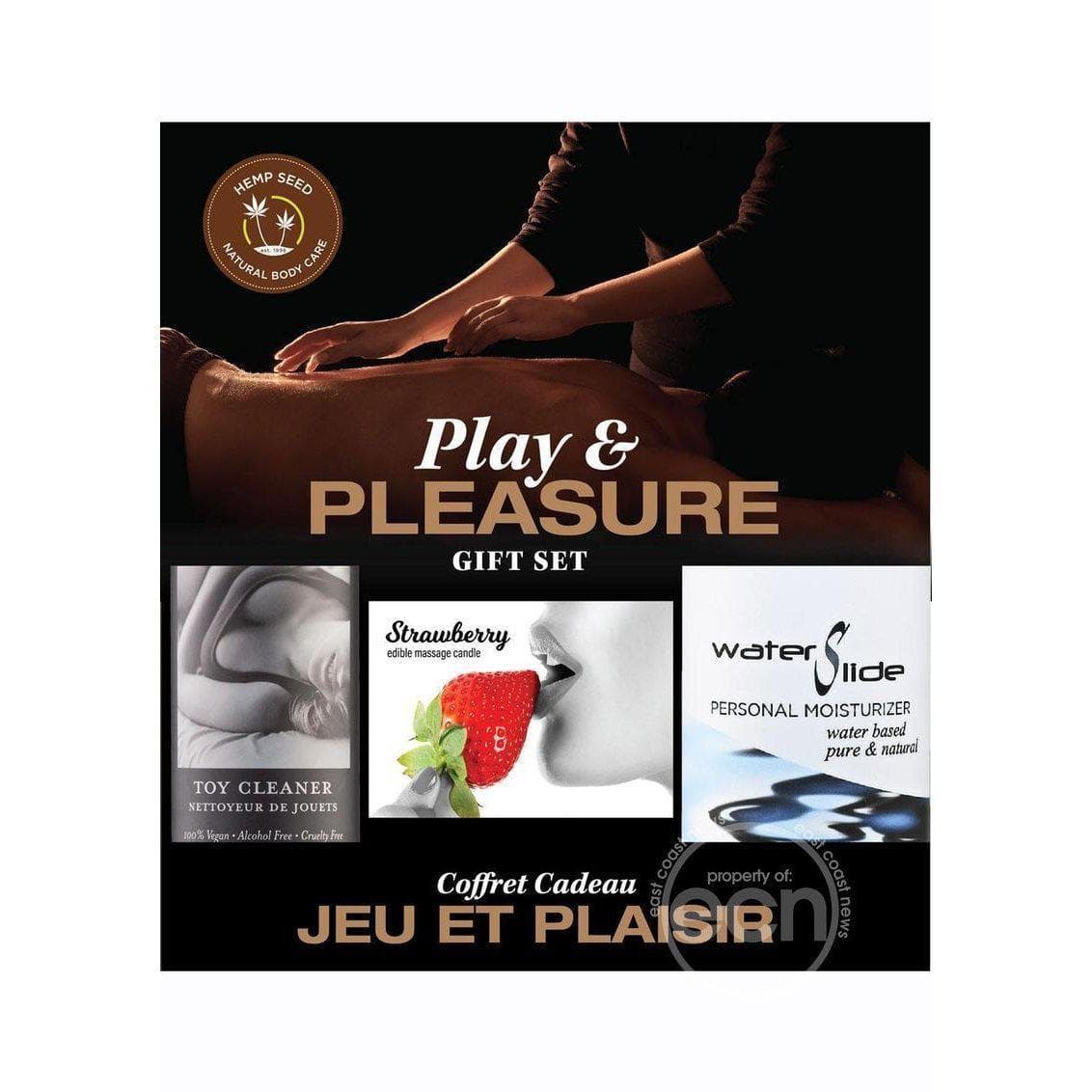 Earthly Body Hemp Seed Play & Pleasure Gift Set - Strawberry - Romantic Blessings