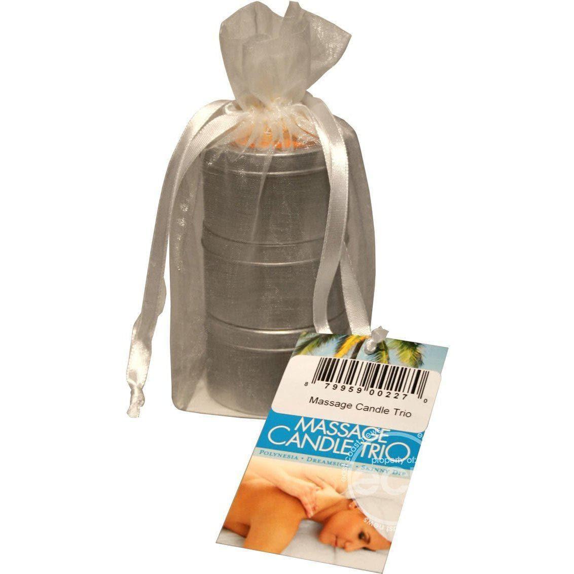 Earthly Body Hemp Seed Round Massage Candle Trio 3 Pc Set 2 Oz - Romantic Blessings