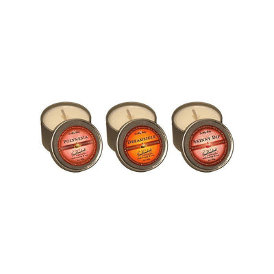 Earthly Body Hemp Seed Round Massage Candle Trio 3 Pc Set 2 Oz - Romantic Blessings