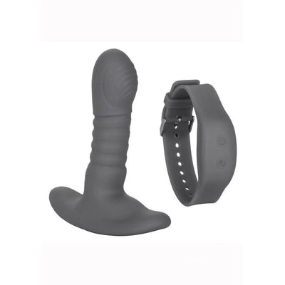 Eclipse Silicone Rechargeable Thrusting Rotator Anal Probe With Wristband Remote Control - Romantic Blessings