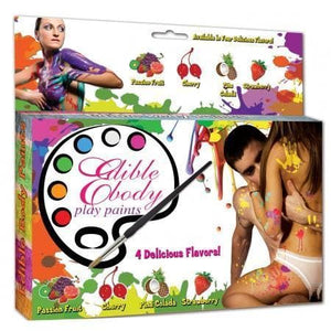 Edible Body Paints 4 Delicious Flavor Pack with Brush and Stencil Kit - Romantic Blessings