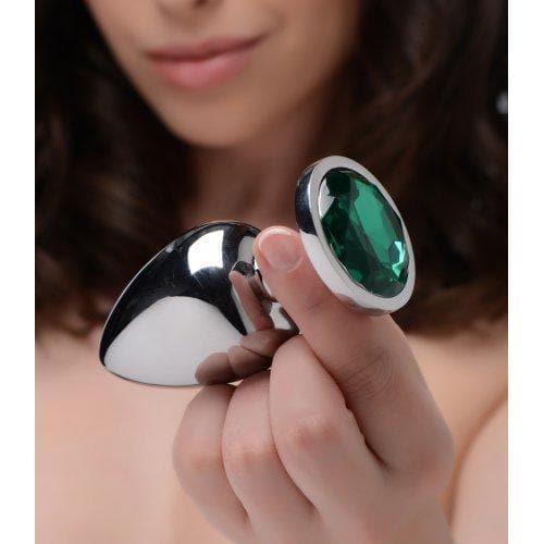 Emerald Gem Anal 3 Piece Metal Butt Plug Training Set for Him and Her - Romantic Blessings