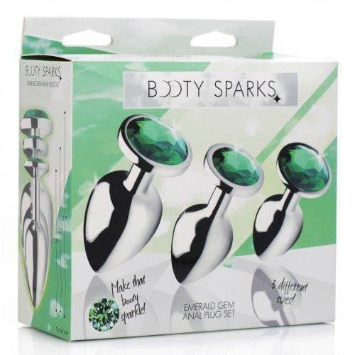 Emerald Gem Anal 3 Piece Metal Butt Plug Training Set for Him and Her - Romantic Blessings Emerald Gem Anal 3 Piece Metal Butt Plug Training Set for Him and Her - Romantic Blessings