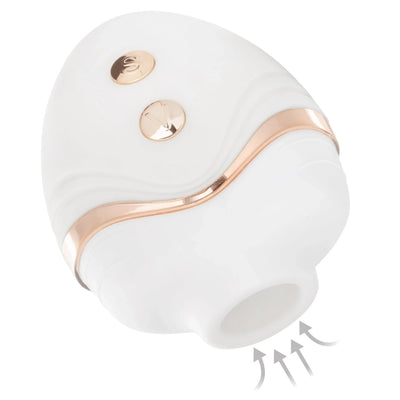 Empowered Palm Pleasure Goddess Rechargeable Vibrating Clitoral Stimulator with Suction - Romantic Blessings