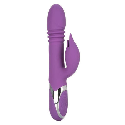 Enchanted Kisser Rechargeable Thrusting Rotating Flickering Rabbit Multifunction Vibrator - Romantic Blessings