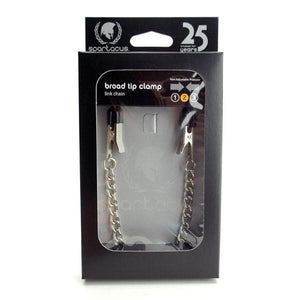 Endurance Broad Tip Alligator Style Nipple Clamps with Link Chain for Large Nipples - Romantic Blessings