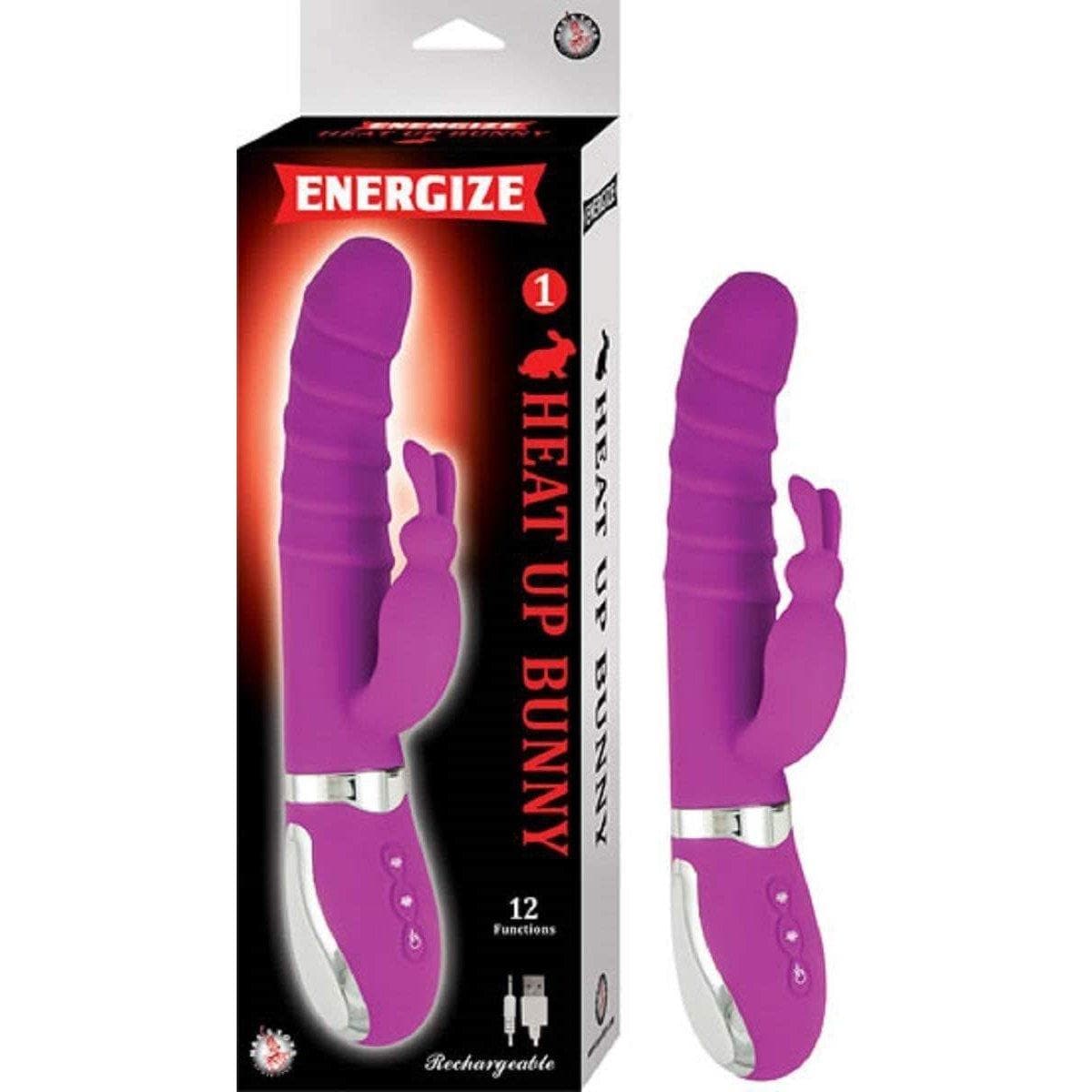 Energize Heat Up Bunny 1 Waterproof 12 Function Rabbit Style Vibrator - Romantic Blessings