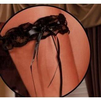 Magic Silk Essentials Lace Leg Garter Black - Romantic Blessings