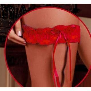 Magic Silk Essentials Lace Leg Garter Red - Romantic Blessings