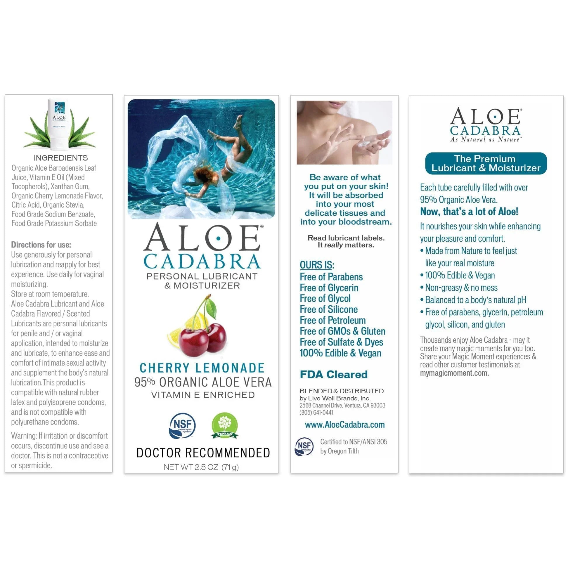 Aloe Cadabra Organic 2-in-1 Personal Lubricant & Vaginal Moisturizer Cherry Lemonade 2.5 oz - Romantic Blessings