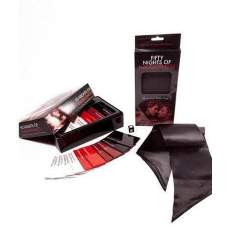 Fifty Nights Of Naughtiness Couples Sensual Foreplay Game Collection with Satin Ties - Romantic Blessings