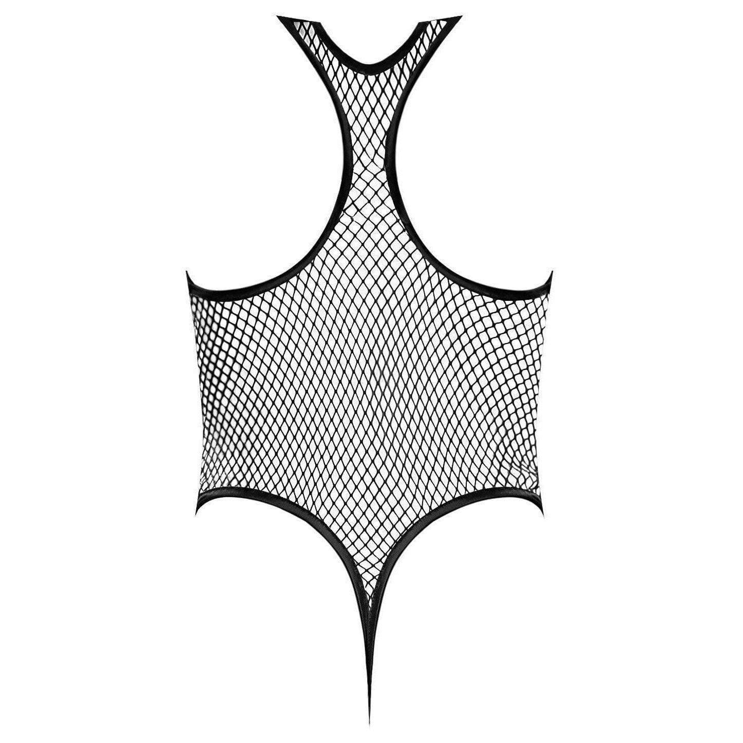 Magic Silk Fishnet Deep Plunge Teddy Black - Romantic Blessings