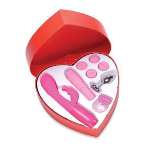 Frisky Passion Deluxe 4 Piece Kit with Heart Gift Box - Pink - Romantic Blessings