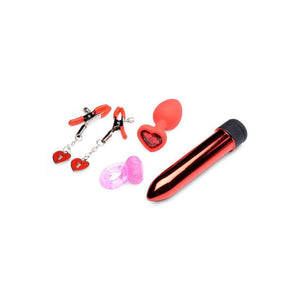 Frisky Passion Heart 4 Piece Kit - Red/Black - Romantic Blessings