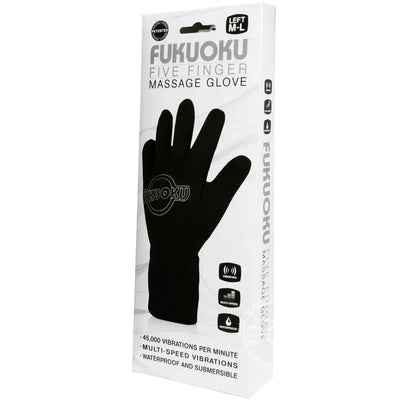Fukuoku 5 Finger Vibrating & Pulsing Massage Glove Left Hand Waterproof Medium/Large - Romantic Blessings
