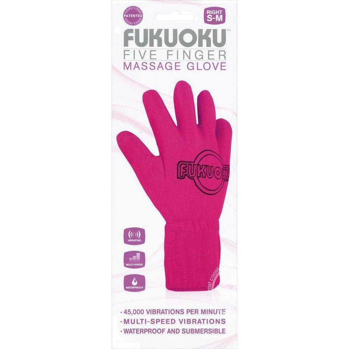 Fukuoku 5 Finger Vibrating & Pulsing Massage Glove Right Hand Waterproof Medium/Large - Romantic Blessings