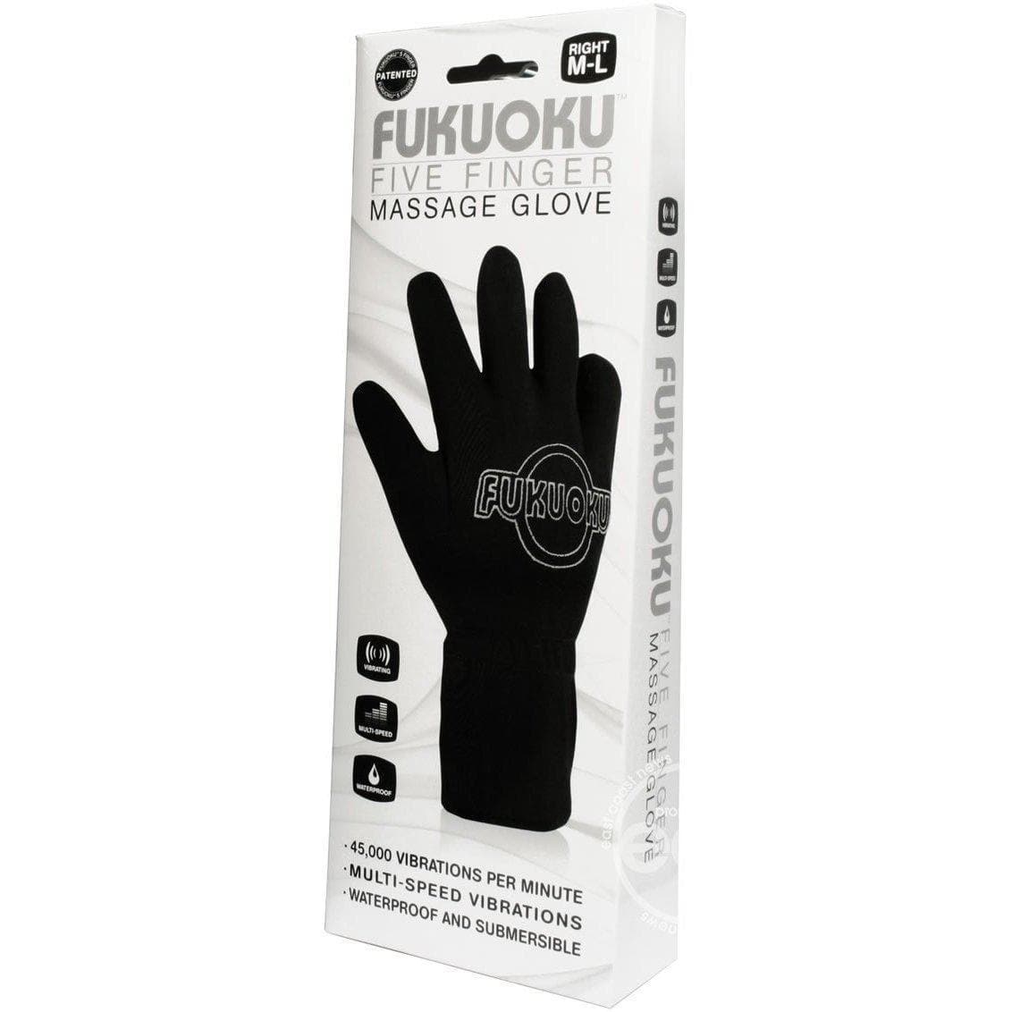 Fukuoku 5 Finger Vibrating & Pulsing Massage Glove Right Hand Waterproof Medium/Large - Romantic Blessings