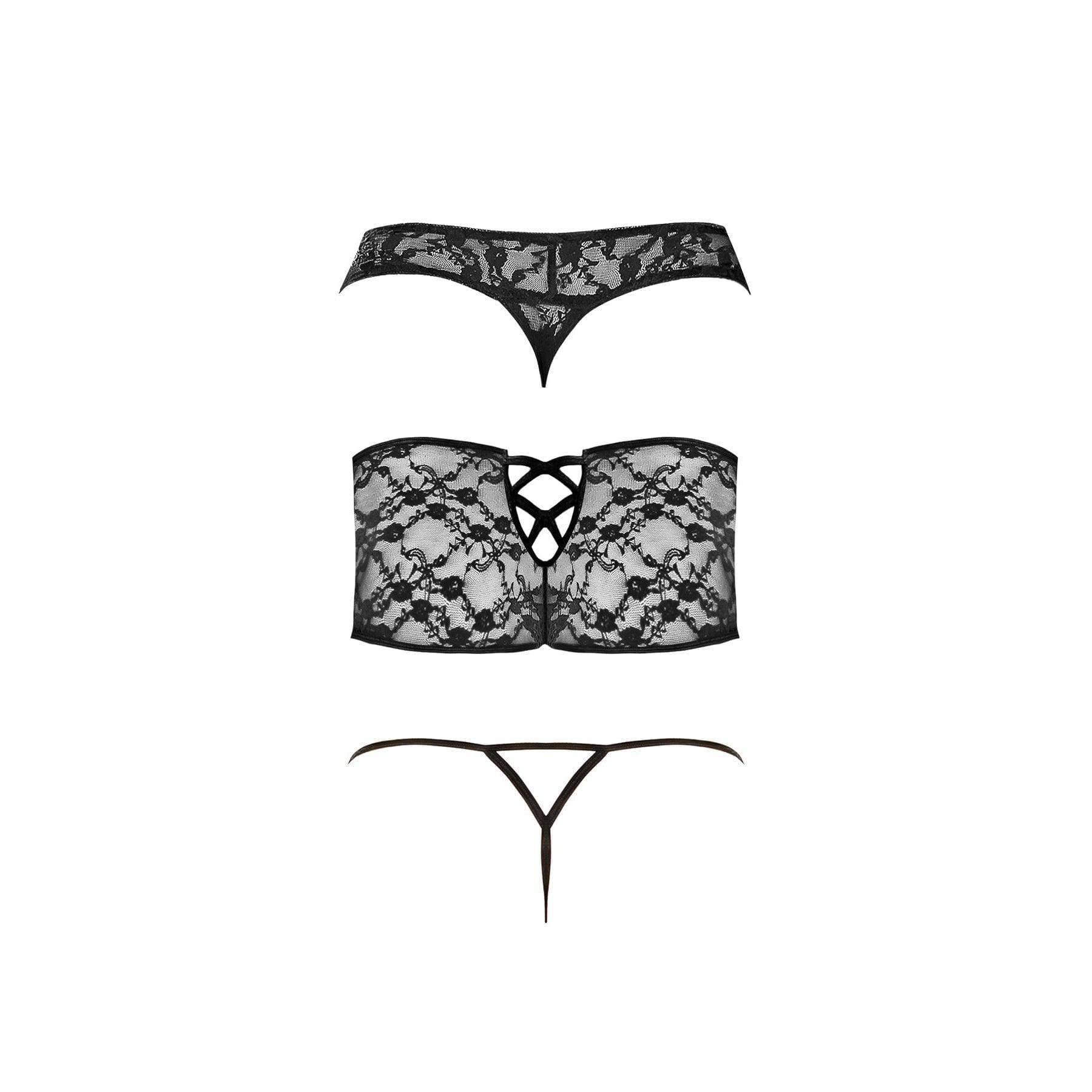 Magic Silk Booty Packs Lace Crotchless 3 Pack Black - Romantic Blessings