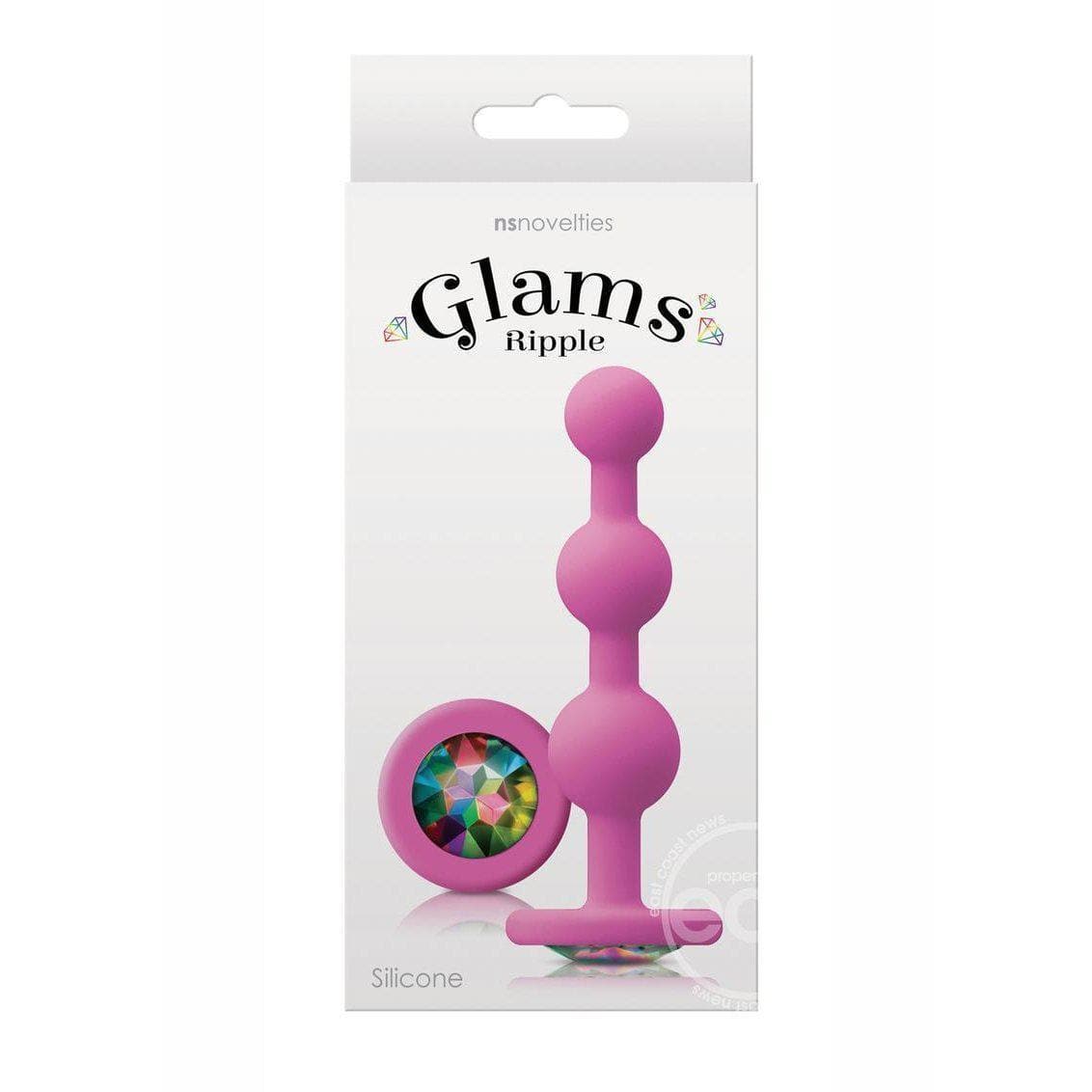 Glams Ripple Silicone Anal Plug Rainbow Gem 4.49 in - Romantic Blessings