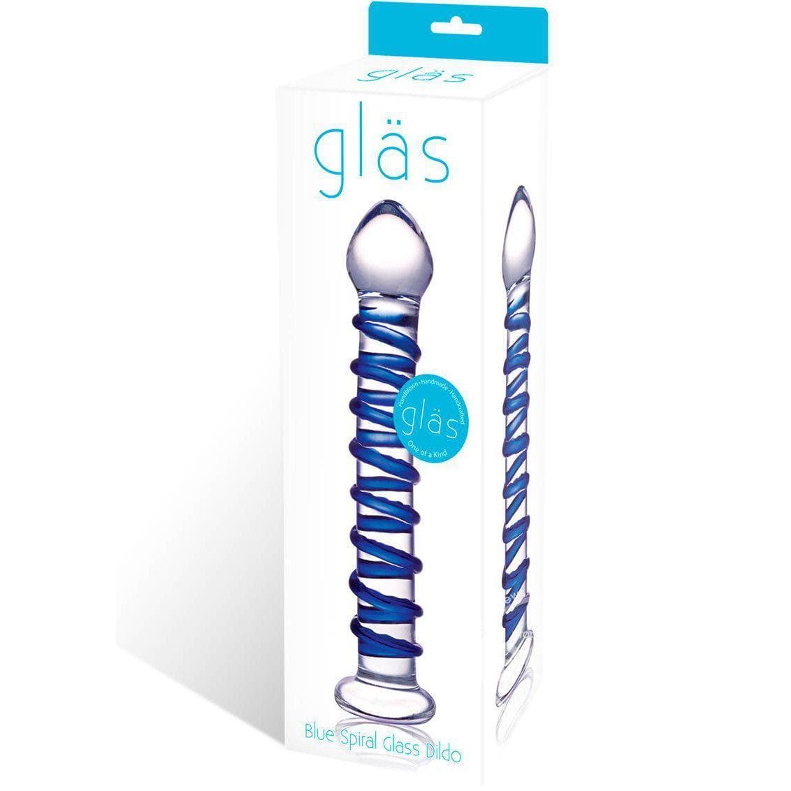 Glas Blue Spiral Glass Dildo - Romantic Blessings