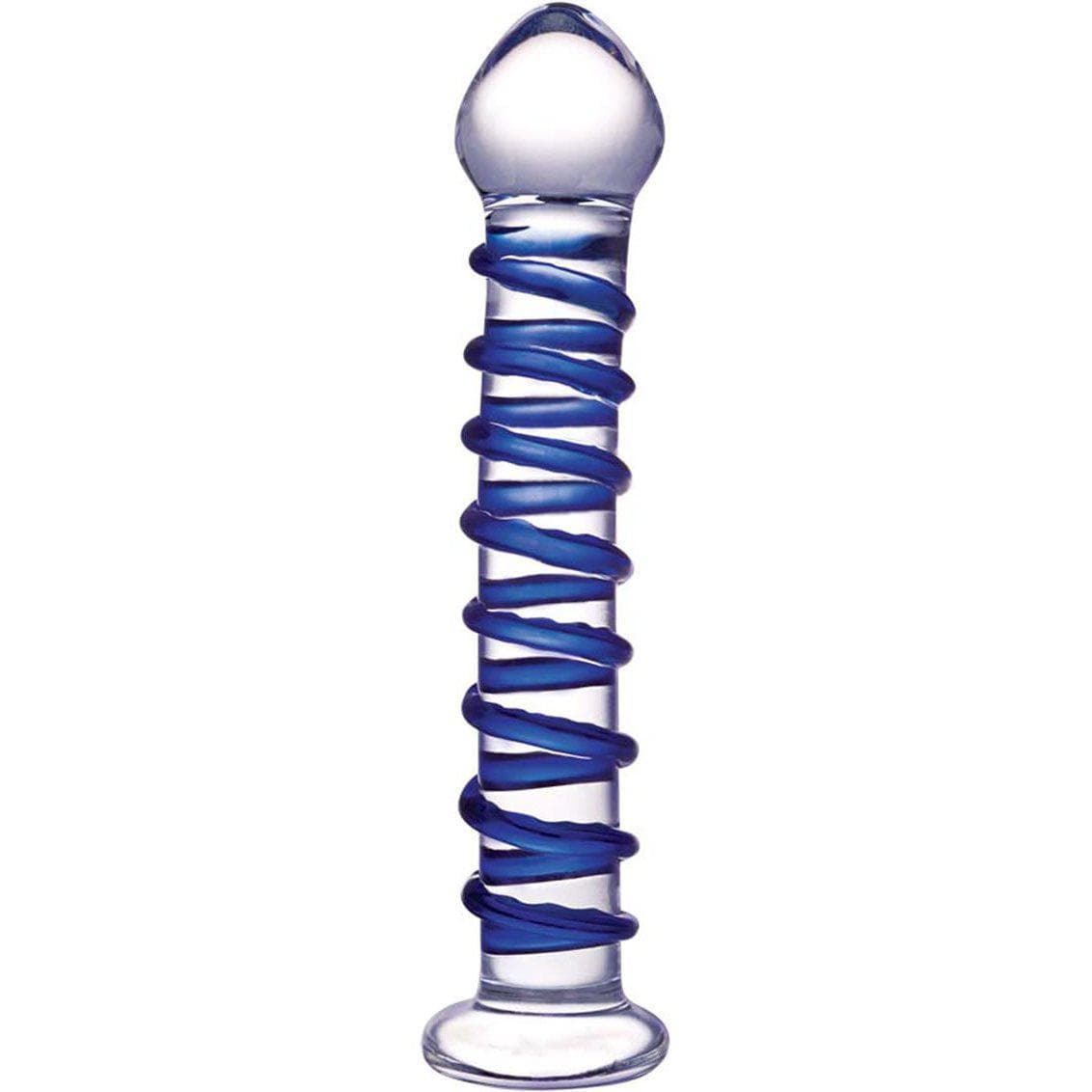 Glas Blue Spiral Glass Dildo - Romantic Blessings