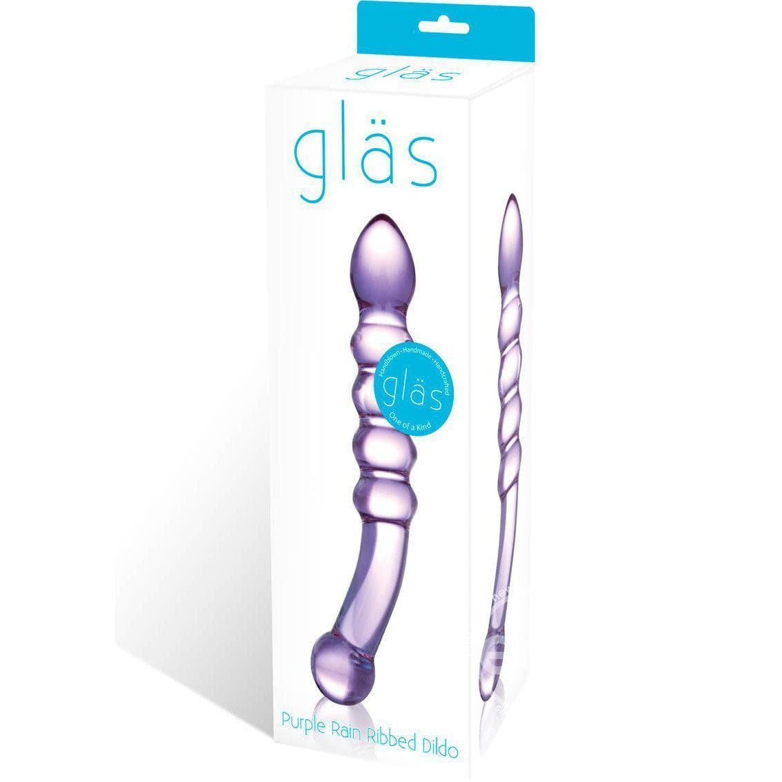 Glas Purple Rain Ribbed Dildo - Romantic Blessings