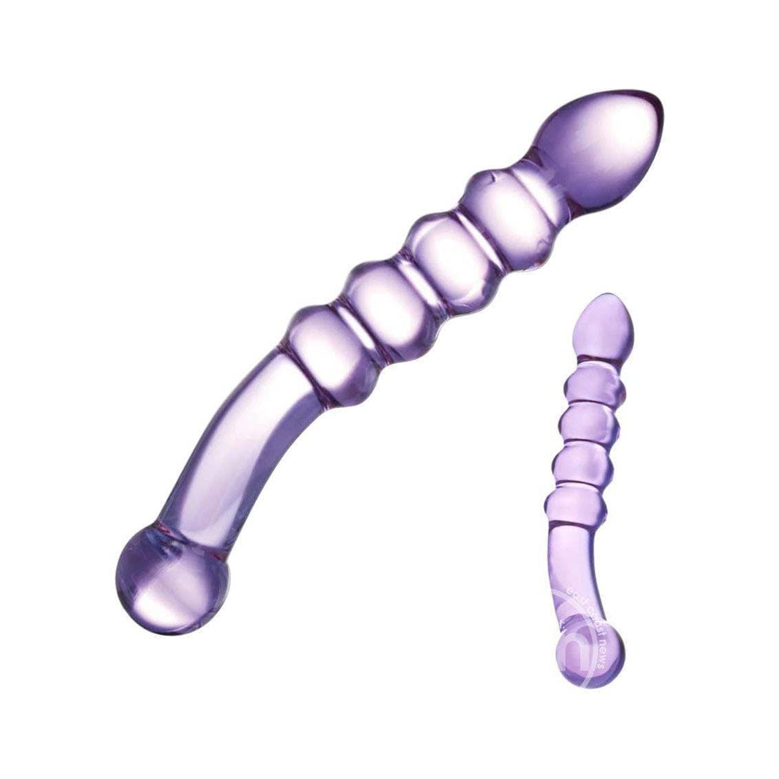 Glas Purple Rain Ribbed Dildo - Romantic Blessings