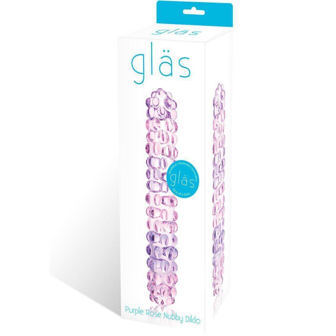 Glas Purple Rose Nubby Dildo - Romantic Blessings