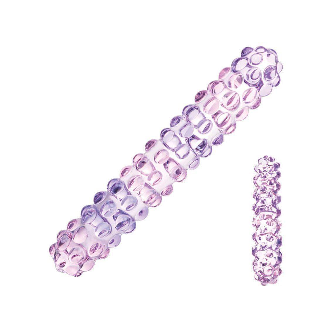 Glas Purple Rose Nubby Dildo - Romantic Blessings