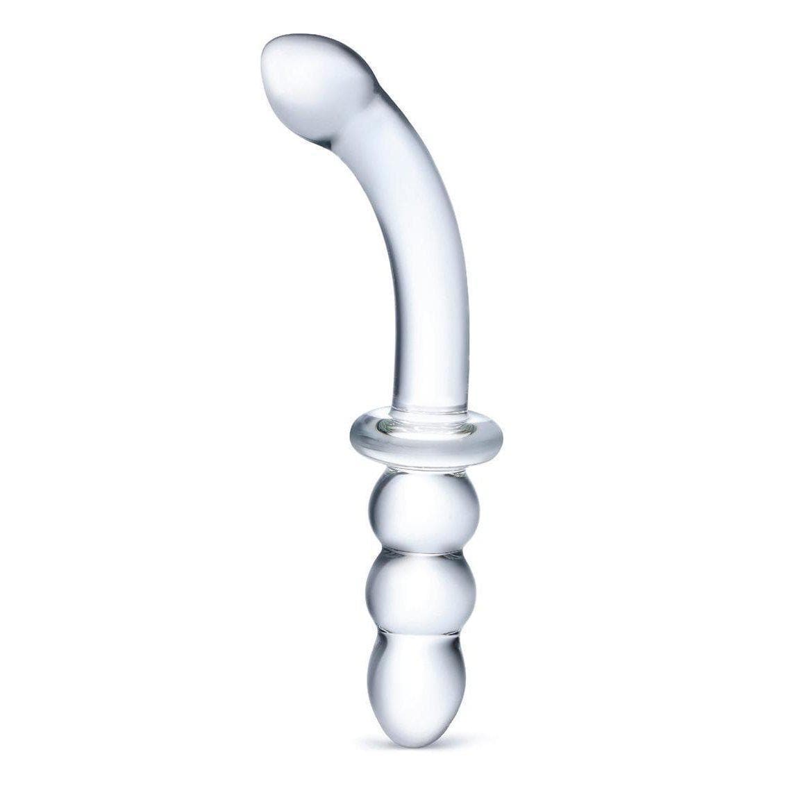 Glas Ribbed G Spot Glass Dildo 8 Inches Clear - Romantic Blessings
