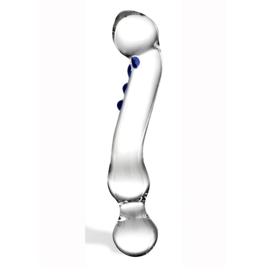 Glass Curved G-spot Glass Dildo Clear 6 Inches - Romantic Blessings