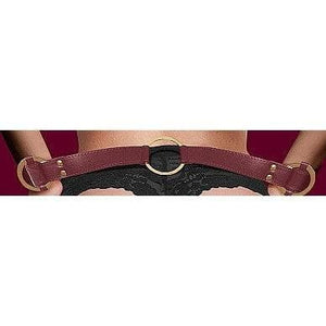 Shots Ouch! Halo Ringed Handcuffs With Connector Burgundy - Romantic Blessings