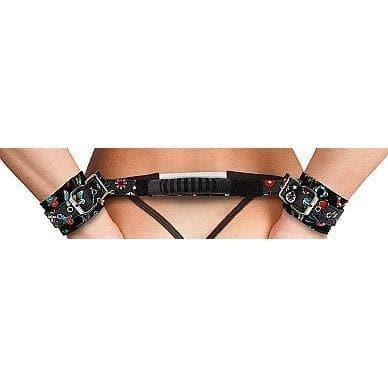 Shots Ouch! Old School Tattoo Style Adjustable Printed Handcuffs With Handle Multi-Color - Romantic Blessings