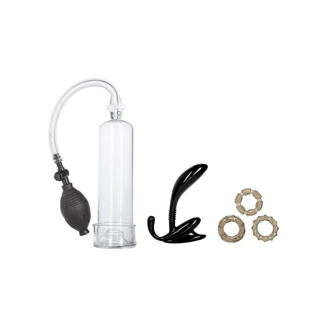 His Essential Erection Enhancement Kit with Penis Pump, Prostate Probe & Penis Ring - Romantic Blessings