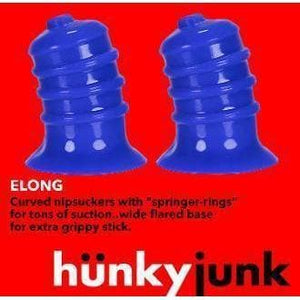 Hunkyjunk Elong Curved Nipsuckers with 4 Springy Rings for Him and Her - Romantic Blessings