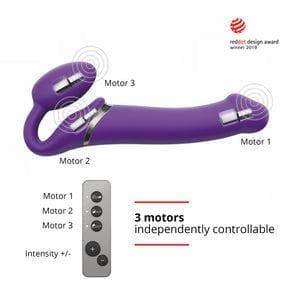 Strap-On-Me Remote Control Vibrating Bendable Strap-On Medium - Romantic Blessings
