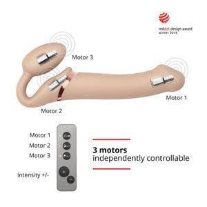 Strap-On-Me Remote Control Vibrating Bendable Strap-On Medium - Romantic Blessings